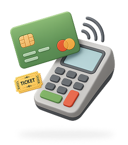 POS terminal with card and ticket – Smarter Ticketing with E-Payments