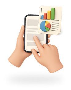 Mobile phone showing live sales charts – Live Sales Monitoring